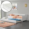 [en.casa]® Sofá Cama Con 2x Colchón - Pino - 205x190,5x66cm - Cama Extraíble - Canapé - Pino - Blanco