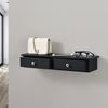 Estantería De Pared Con Cajón - 10x60x15 Cm - Con 2 Cajones - Capacidad De Carga 15kg - Gris Oscuro [en.casa]®