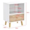 Mesa De Noche Con Cajón Y Con Compartimiento Sundsvall - 54 X 40 X 30 Cm - Mesita De Noche - Mesilla - Mesa De Café - Auxiliar - Armario Para Almacenar - Blanco Y Efecto Madera [en.casa]®