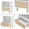 Mesa De Noche Con Cajón Y Con Compartimiento Sundsvall - 54 X 40 X 30 Cm - Mesita De Noche - Mesilla - Mesa De Café - Auxiliar - Armario Para Almacenar - Blanco Y Efecto Madera [en.casa]®