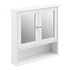 Mueble De Pared Para Baño Linz - 58 X 56 X 13 Cm - Armario Colgante - Con 2 Puertas Con Espejo Y Un Estante Inferior - Auxiliar De Baño - Mdf - Blanco [en.casa]®