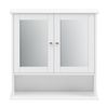 Mueble De Pared Para Baño Linz - 58 X 56 X 13 Cm - Armario Colgante - Con 2 Puertas Con Espejo Y Un Estante Inferior - Auxiliar De Baño - Mdf - Blanco [en.casa]®