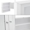 Mueble De Pared Para Baño Linz - 58 X 56 X 13 Cm - Armario Colgante - Con 2 Puertas Con Espejo Y Un Estante Inferior - Auxiliar De Baño - Mdf - Blanco [en.casa]®