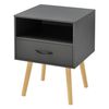 Mesa De Noche Gävle Con Cajón Aglomerado/madera 57 X 42 X 40 Cm - Gris Oscuro [en.casa]