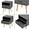 Mesa De Noche Gävle Con Cajón Aglomerado/madera 57 X 42 X 40 Cm - Gris Oscuro [en.casa]