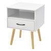 Mesa De Noche Gävle Con Cajón Aglomerado/madera 57 X 42 X 40 Cm - Blanco [en.casa]