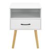 Mesa De Noche Gävle Con Cajón Aglomerado/madera 57 X 42 X 40 Cm - Blanco [en.casa]