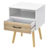 Mesa De Noche Gävle Con Cajón Aglomerado/madera 57 X 42 X 40 Cm - Blanco Y Efecto Roble [en.casa]