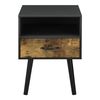 Mesa De Noche Gävle Con Cajón Aglomerado/madera 57 X 42 X 40 Cm - Negro Y Efecto Madera [en.casa]