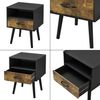 Mesa De Noche Gävle Con Cajón Aglomerado/madera 57 X 42 X 40 Cm - Negro Y Efecto Madera [en.casa]