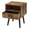 Mesa De Noche Gävle Con Cajón Aglomerado/madera 57 X 42 X 40 Cm - Madera De Tono Oscuro [en.casa]