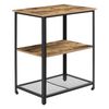 Carro De Servicio Freiburg - 76,5 X 60 X 40 Cm - Carro De Catering Para Cocina - Carretilla Para Servir - 3 Estantes - Almacenamiento Con Ruedas Desmontables - Negro Y Madera Oscura [en.casa]®