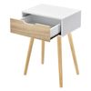 Mesa De Centro Östersund Con Cajón Aglomerado 60 X 40 X 29,5 Cm - Blanco Y Roble [en.casa]