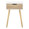 Mesa De Centro Östersund Con Cajón Aglomerado 60 X 40 X 29,5 Cm - Blanco Y Roble [en.casa]