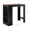 [en.casa]® Mesa De Bar De Bistro Elegante - 110 X 50 X 103 Cm - Mesa Alta Cocina - Barra Integrada Para Bebidas - 3 Estantes - Negro Y Efecto Nogal