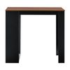 [en.casa]® Mesa De Bar De Bistro Elegante - 110 X 50 X 103 Cm - Mesa Alta Cocina - Barra Integrada Para Bebidas - 3 Estantes - Negro Y Efecto Nogal