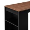 [en.casa]® Mesa De Bar De Bistro Elegante - 110 X 50 X 103 Cm - Mesa Alta Cocina - Barra Integrada Para Bebidas - 3 Estantes - Negro Y Efecto Nogal