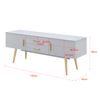 Mesa De Tele Alavus - 140 X 40 X 56 Cm Aglomerado/madera Gris Claro [en.casa]