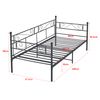 Cama Con Estructura De Metal - 90x200cm - Cama Simple - Cama Individual - Armazón De Diseño - Reposacabezas Y Reposapiés Decorativos - Sofá - Diván - Negro [en.casa]®