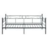 Cama Con Estructura De Metal - 90x200cm - Cama Simple - Cama Individual - Armazón De Diseño - Reposacabezas Y Reposapiés Decorativos - Sofá - Diván - Negro [en.casa]®