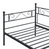 Cama Con Estructura De Metal - 90x200cm - Cama Simple - Cama Individual - Armazón De Diseño - Reposacabezas Y Reposapiés Decorativos - Sofá - Diván - Negro [en.casa]®