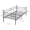 Cama Con Estructura De Metal - 90x200cm - Cama Simple - Cama Individual - Armazón De Diseño - Reposacabezas Y Reposapiés Decorativos - Sofá - Diván - Gris Oscuro [en.casa]®