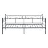 Cama Con Estructura De Metal - 90x200cm - Cama Simple - Cama Individual - Armazón De Diseño - Reposacabezas Y Reposapiés Decorativos - Sofá - Diván - Gris Oscuro [en.casa]®