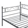 Cama Con Estructura De Metal - 90x200cm - Cama Simple - Cama Individual - Armazón De Diseño - Reposacabezas Y Reposapiés Decorativos - Sofá - Diván - Gris Oscuro [en.casa]®