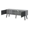 Mesa De Tele Eskilstuna Con 2 Puertas 2 Estantes Aglomerado/madera 120 X 30 X 47 Cm Gris Claro/negro [en.casa]