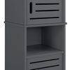 Mueble Para Baño De Pared Mora - 135 X 32 X 32 Cm - Mueble Auxiliar Para Baño - 2 Compartimentos De Armario Y 3 Áreas De Almacenamiento Abiertas - Wpc - Gris Oscuro [en.casa]®