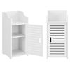 Mueble Para Baño De Pared Alvesta - 72 X 32 X 32 Cm - Mueble Auxiliar Para Baño - 2 Compartimentos De Armario Y 1 Áreas De Almacenamiento Abiertas - Wpc - Blanco [en.casa]®