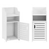 Mueble Para Baño De Pared Skara - 72 X 32 X 32 Cm - Mueble Auxiliar Para Baño Universal - 1 Compartimento De Armario Y 2 Áreas De Almacenamiento Abiertas - Wpc - Blanco [en.casa]®