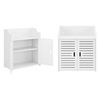 Mueble Para Baño Trosa - 72 X 60 X 32 Cm - Mueble Auxiliar Para Baño - Con 2 Puertas Y 1 Estante - 2 Estantes Adicionales Detrás De La Puerta - Wpc - Blanco [en.casa]®