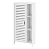 Mueble Para Baño De Suelo Vansbro - 96 X 48 X 24 Cm - Mueble Auxiliar Para Baño - Con Una Puerta Y 3 Estantes - 3 Estantes Adicionales Detrás De La Puerta - Wpc - Blanco [en.casa]®