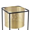 Soporte Para Plantas De Metal - 2 Piezas - 46 X 21 X 21 Cm Y 70 X 25 X 25 Cm - Estantería Para Macetas - Bastidor Para Macetas - Negro Y Color Dorado [en.casa]®