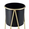 Soporte Para Plantas De Metal - 2 Piezas - 48 X 25 X 25 Cm Y 70,5 X 32 X 32 Cm - Estantería Para Macetas - Bastidor Para Macetas - Dorado Y Negro [en.casa]®