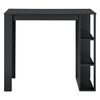 Mesa De Bar Danderyd - Mesa De Bistro Elegante - 120 X 60 X 105,5 Cm - Mesa Alta De Cocina - Con 3 Estantes Integrados - Negro [en.casa]®