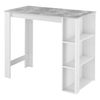 Mesa De Bar Danderyd - Mesa De Bistro Elegante - 120 X 60 X 105,5 Cm - Mesa Alta De Cocina - Con 3 Estantes Integrados - Blanco Y Efecto Hormigón [en.casa]®