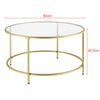 Mesa De Centro Kouvola Vidrio/acero Ø84 X 45,5 Cm - Dorado [en.casa]