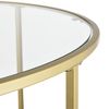 Mesa De Centro Kouvola Vidrio/acero Ø84 X 45,5 Cm - Dorado [en.casa]