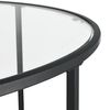 Mesa De Centro Kouvola Vidrio/acero Ø84 X 45,5 Cm - Negro [en.casa]