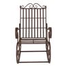 Mecedora De Metal Para Relajar - 92 X 59 X 90 Cm - Jardín - Terraza - Silla Balancín Vintage - Sillón Al Aire Libre - Marrón Óxido [en.casa]®