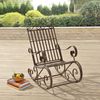 Mecedora De Metal Para Relajar - 92 X 59 X 90 Cm - Jardín - Terraza - Silla Balancín Vintage - Sillón Al Aire Libre - Marrón Óxido [en.casa]®