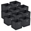 Set De 10 X Caja De Almacenamiento Plegable - 28x30x30cm - Juego De 10 Cajas Almacenaje - Organizadoras Con Asa - Contenedores Para Ropa O Juguetes - Negro [en.casa]®
