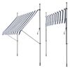 Toldo Articulado Barras Telescópicas 200 X 120 X 200-300 Cm Azul Oscuro Y Blanco [pro.tec]®