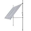 Toldo Articulado Barras Telescópicas 200 X 120 X 200-300 Cm Azul Oscuro Y Blanco [pro.tec]®