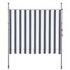 Toldo Articulado Barras Telescópicas 200 X 120 X 200-300 Cm Azul Oscuro Y Blanco [pro.tec]®