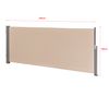 Toldo Lateral - 120 X 300 Cm - Exterior - Contra Viento, Sol Y Visión - Extensible - Marquesina Protectora - Beige / Color Arena [pro.tec]®