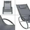 Tumbona Mecedora Almaluez - 153 X 63 X 80,5 Cm - Asiento Para Relajar Y Tomar El Sol - Balancín Para Jardín Terraza Balcón - Silla Con Cojín Para Cabeza - Gris Oscuro [en.casa]®