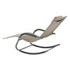 Tumbona Mecedora Caracena - 147 X 63 X 89 Cm - Asiento Para Relajar Y Tomar El Sol - Balancín Para Jardín Terraza Balcón - Silla Con Cojín Para Cabeza - Beige [en.casa]®